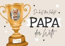 Vatertagskarte Pokal mit Foto