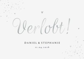 Verlobungskarte Silberschift