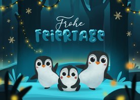 Weihnachtsgrüße Pinguine 'Frohe Feiertage'