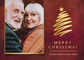 Weihnachtskarte Foto & goldenes Bäumchen