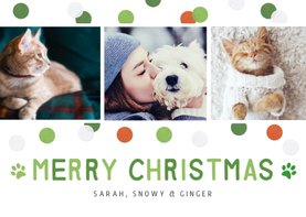 Weihnachtskarte Fotocollage mit Haustieren