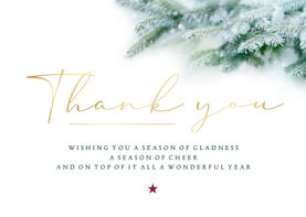 Weihnachtskarte geschäftlich 'Thank you' Tannenzweige
