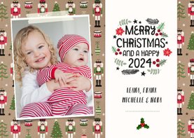 Weihnachtskarte mit Foto und Nussknacker Hintergrund
