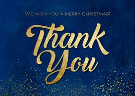 Weihnachtskarte 'Thank You' Goldoptik