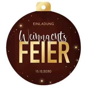 Einladung Weihnachtsfeier Kartenform Weihnachtskugel