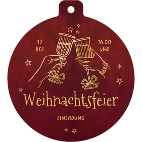 Einladungskarte Weihnachtskugel Anstoßen Weihnachtsfeier