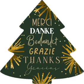 Firmen-Weihnachtskarte Baum 'Danke' international