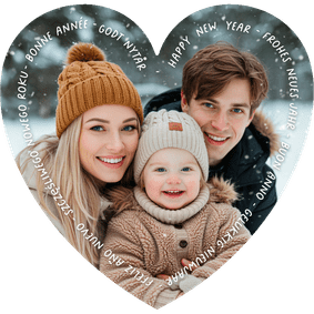 Foto-Herzkarte Neujahrswünsche Sprachen