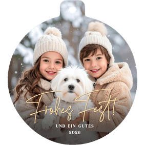 Foto-Weihnachtskarte 'Frohes Fest' Kugelform