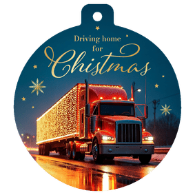 Fotokarte Weihnachtskugel 'Driving home for Christmas'