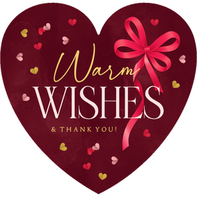 Geschäftliche Weihnachtskarte Herzform Warm Wishes Danke