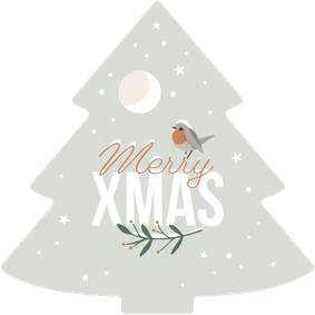 Geschäftliche Weihnachtskarte Winter Tannenbaum