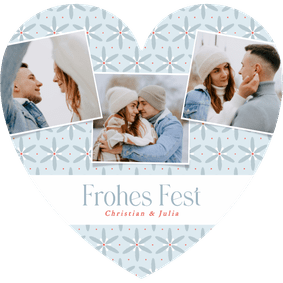 Herzkarte Weihnachten Eisblumen Fotocollage