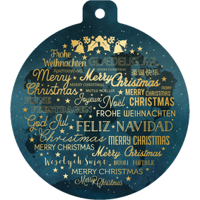 Internationale Weihnachtskarte Company Weltkarte Kugel