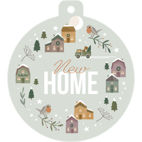 Umzugskarte Weihnachtsdorf 'New Home'