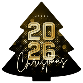 Weihnachtsbaum-Karte 2026 'Merry Christmas' modern