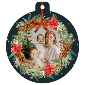 Weihnachtskarte Foto Weihnachtskranz Kugelform