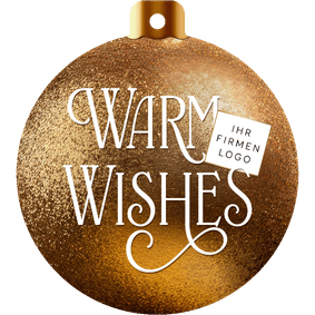 Weihnachtskarte geschäftlich goldene Weihnachskugel Logo