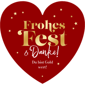 Weihnachtskarte Herz 'Gold wert'