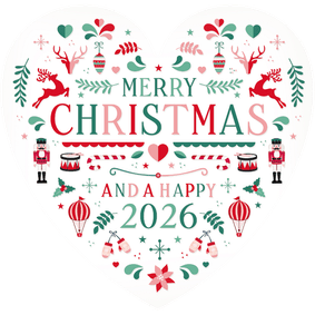 Weihnachtskarte Herzform Skandinavisch Ornamente