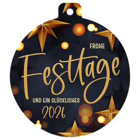 Weihnachtskarte Kugel-From 'Frohe Festtage' Christbaumkugel