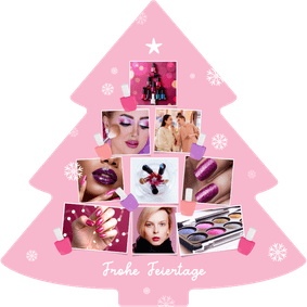 Weihnachtskarte Weihnachtsbaum Beautysalon Fotocollage