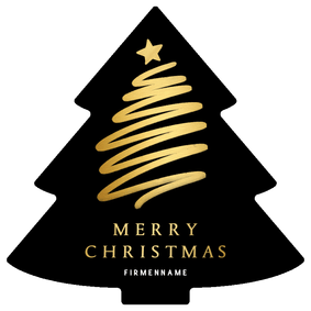 Weihnachtskarte Weihnachtsbaum Form schwarz mit Goldoptik