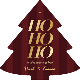 Weihnachtskarte Weihnachtsbaum Ho Ho Ho gestreift Bonprix