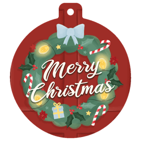 Weihnachtskranz Grußkarte Weihnachtskugel 'Merry Christmas'