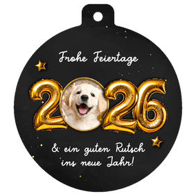 Weihnachtskugel Fotokarte 2026 Folienballons 