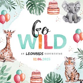 4. Kindergeburtstag Einladung GO WILD