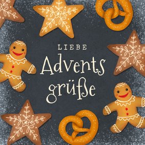 Adventsgrußkarte mit Weihnachtsgebäck