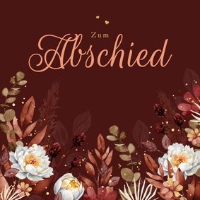 Beileidskarte Blumen Dunkelrot 'Zum Abschied'