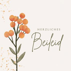 Beileidskarte Blumenzweig
