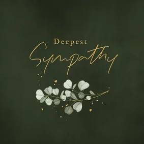 Beileidskarte Englisch Eukalyptus 'Deepest Sympathy'