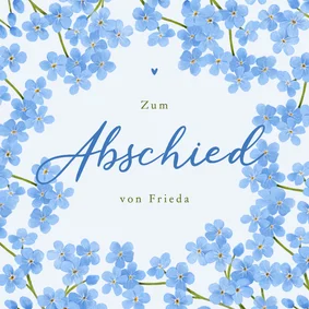 Beileidskarte Vergissmeinnicht blau Blümchen Abschied
