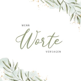 Beileidskarte 'Wenn Worte versagen'