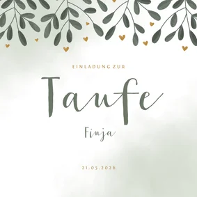 Botanische Einladungskarte Taufe Foto innen