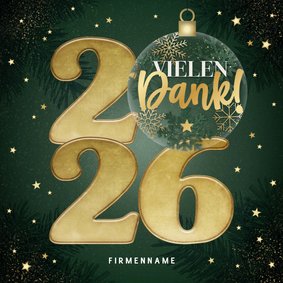 Dankesgrüße Firma Weihnachten goldene 2026