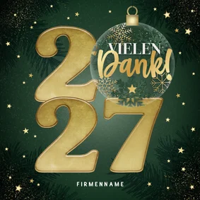 Dankesgrüße Firma Weihnachten goldene 2027
