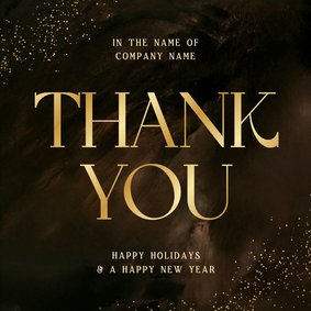 Dankeskarte braun gold 'Thank you' internationale Firma