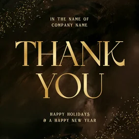 Dankeskarte braun gold 'Thank you' internationale Firma