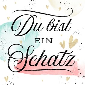 Dankeskarte 'Du bist ein Schatz'