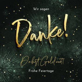 Dankeskarte Feuerwerk Weihnachten und Neujahr geschäftlich