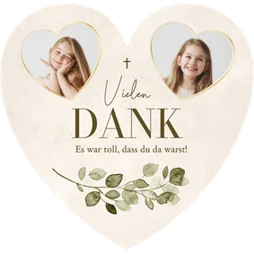 Dankeskarte Herzkarte Sand Aquarell Eukalyptus 