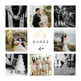 Dankeskarte Hochzeit Fotocollage klassisch