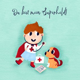 Dankeskarte von Kind für Arzt / Doktor