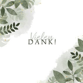 Dankeskarte zur Hochzeit botanisch mit Foto und Wasserfarbe