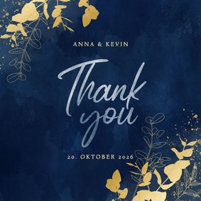 Danksagung Hochzeit Eukalyptus Goldlook