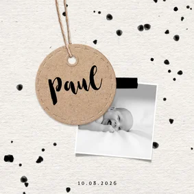 Danksagung zur Geburt eigenes Foto & Anhängeraufdruck